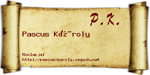 Pascus Károly névjegykártya